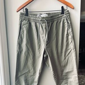 ZARA Jogger Khaki Green Mens Medium Elastic Waist Drawstring Cotton Blend